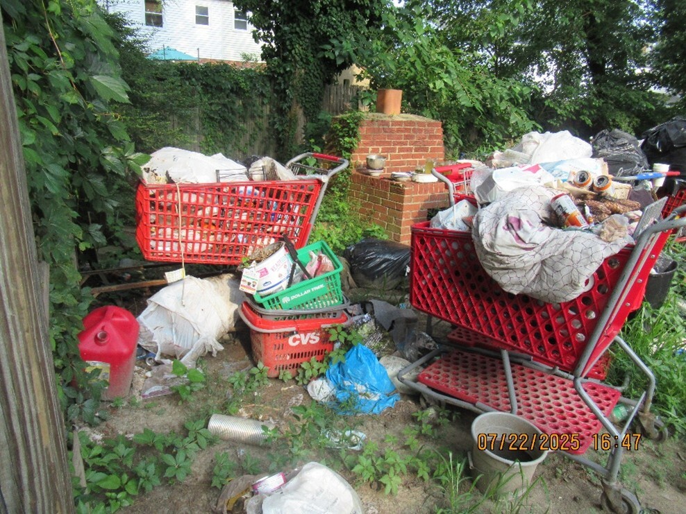 picture of items abandoned in a back yard
