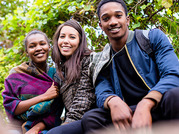 three smiling teens