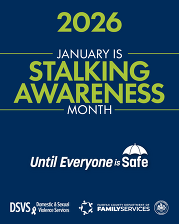 Stalking Awareness Month graphic 