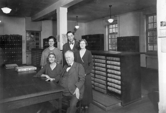 1934 Clerk F. W. Richardson, supporting clerks, Records Room