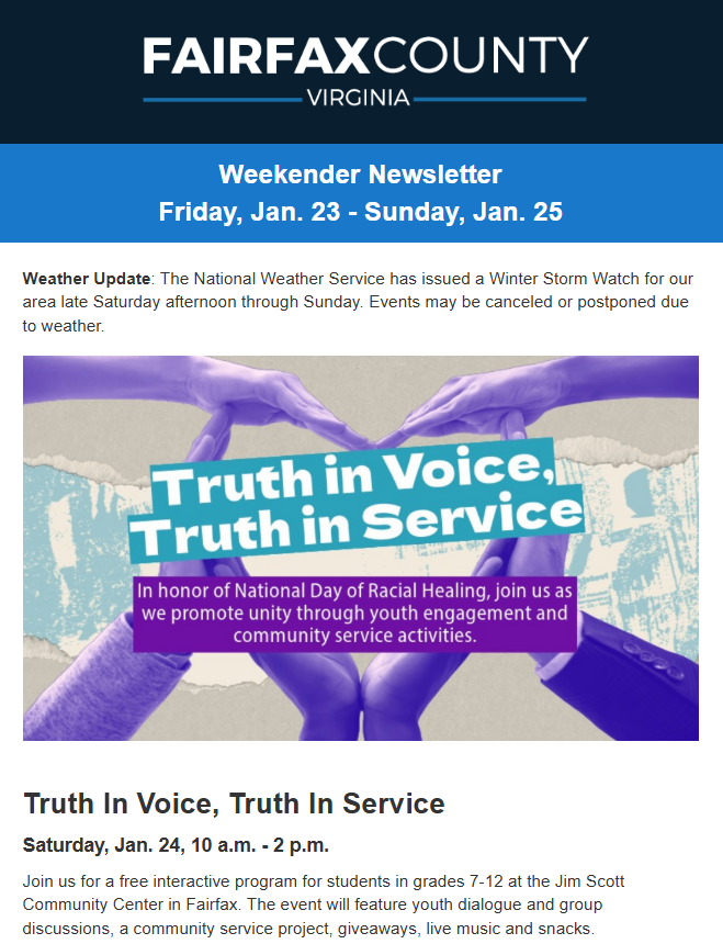 Screenshot of the latest issue of Weekender