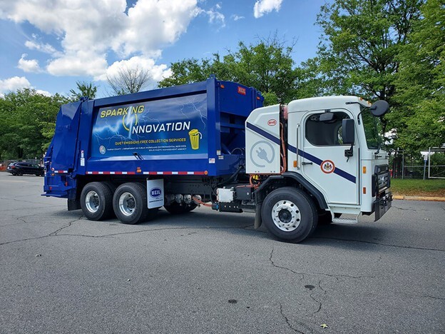 photo of electric trash truck