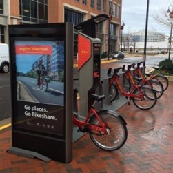 capital bikeshare station in northern virginia.