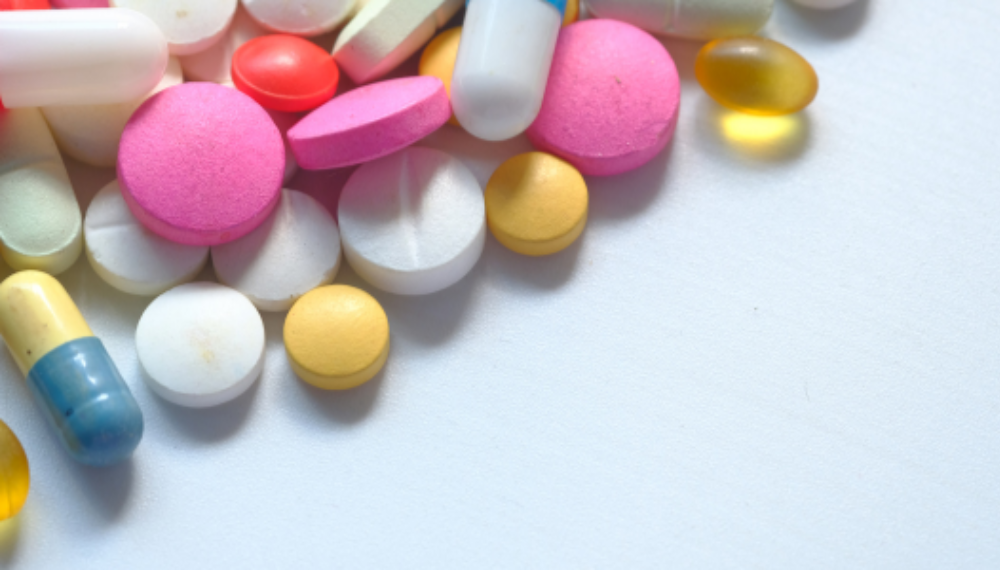 A pile of various pills.