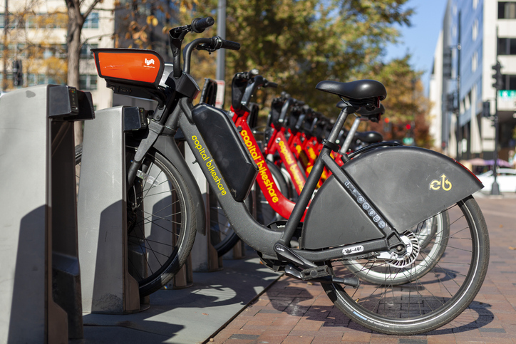 A Capital Bikeshare company bicycle rental station