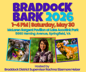 Braddock Bark 2026, 1-4 p.m., May 30, McLaren Sargent Pavilion at Lake Accotink Park.
