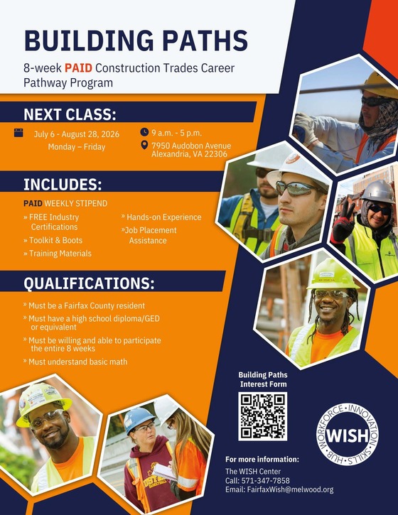 flyer for building paths workforce program