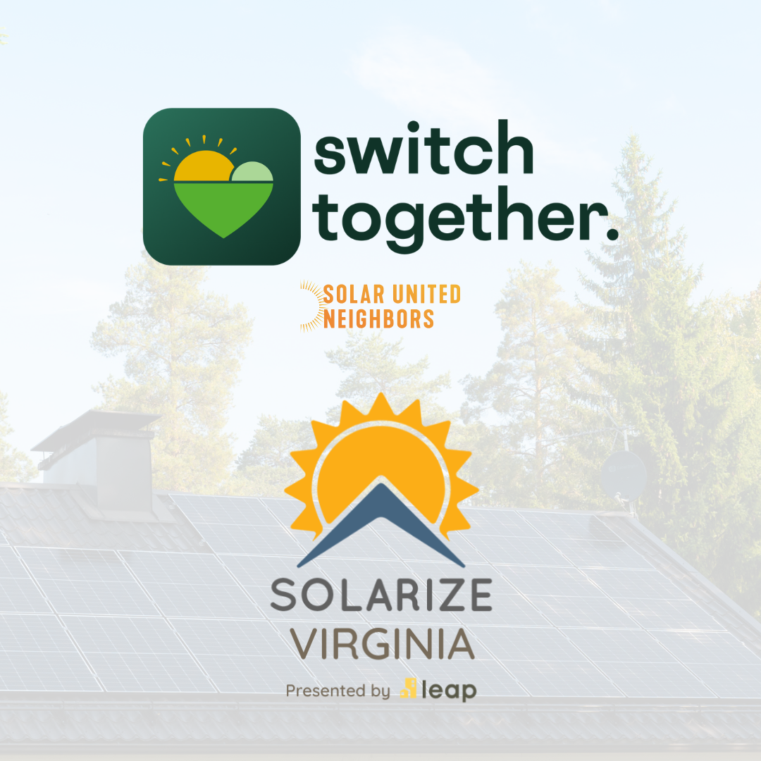 solar programs logos overlaid over a picture of solar panels