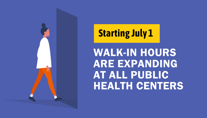 Health Department Expands Walk-in Hours for Services