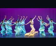 The Greater Washington Chinese Dance group performs on stage.