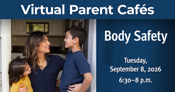 mom and kids in September parent cafe graphic