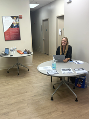 tabling event with staff member