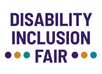 Disability Inclusion Fair with six colored dots