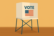 Vote screen on voting booth table