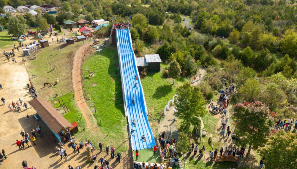 A aerial view of the slide at Cox Farms. 