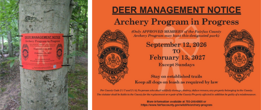 Signs that are posted in archery program areas, at park entrances and trailheads.