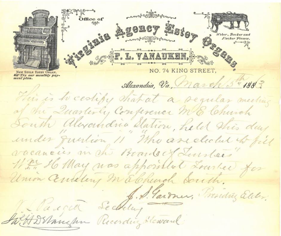 Union Cemetery M. E. Church South trustee
