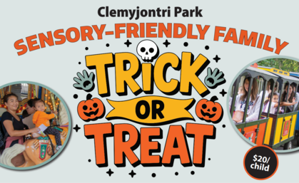 Flyer for Clemyjontri Park’s Sensory-Friendly Family Trick-or-Treat event