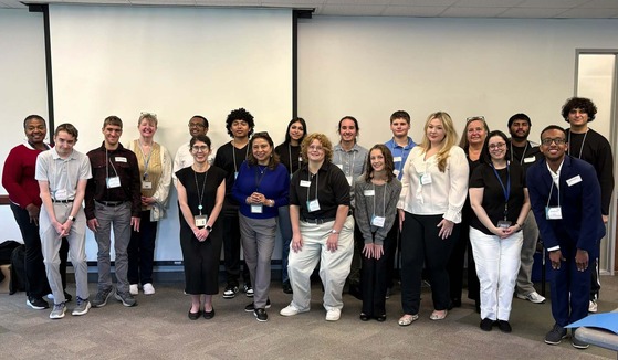 A group of students at Employee Mentoring Day.