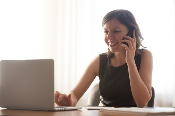 Woman on phone
