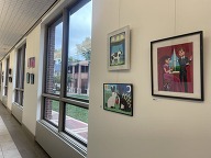 Art hanging at Leesburg Town Hall 
