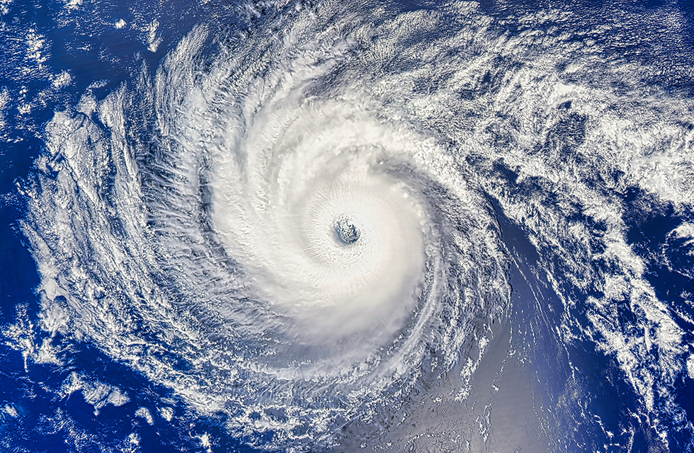 Arial photo of a hurricane