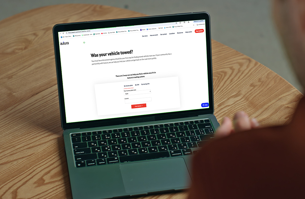Person looking at screen on laptop