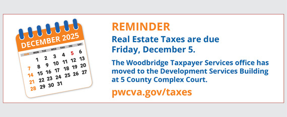 Real estate taxes are due December 5. 