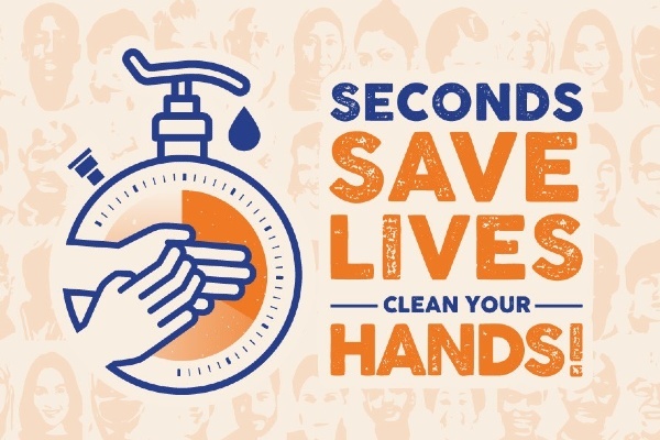 Banner: Seconds Save Lives - Clean Your Hands!