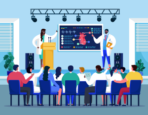 Doctors and students at a conference