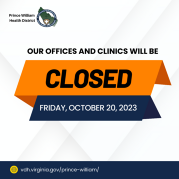 A graphic that says 'Our offices and clinics will be CLOSED Friday October 20, 2023'
