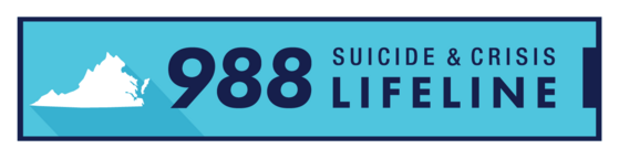 Teal Virginia 988 suicide and crisis lifeline logo 