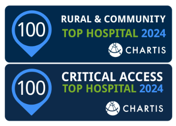 Chartis Top 100 Rural & Community and Community Access Hospital award logos stacked