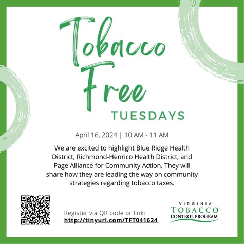 Flyer for the February Tobacco Free Tuesday Webinar