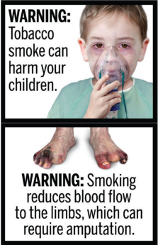 Required warnings for cigarette packages and advertisements