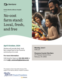 Sentara MJH No Cost Farm Stand: local, fresh, and free.