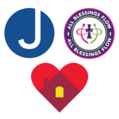 JAUNT logo, Child Health Partnership logo, All Blessings Flow logo.