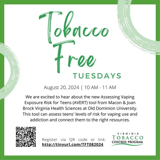 August Tobacco Free Tuesday Flyer