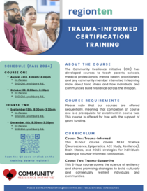 Trauma-Informed Certification Training flyer.