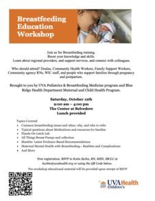 Breastfeeding Education Workshop flyer.