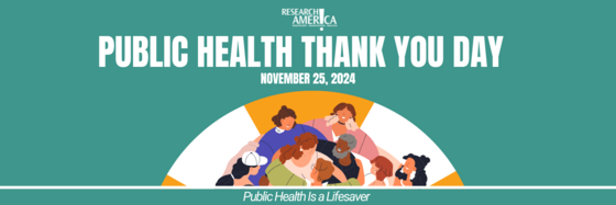 A semi-circle of illustrated diverse people gathered together under the header Public Health Thank You Day, November 25, 2024