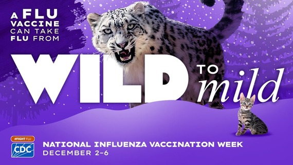 A flu vaccine can take the flu from wild to mild. National Influenza Vaccination Week. December 2 through 6.