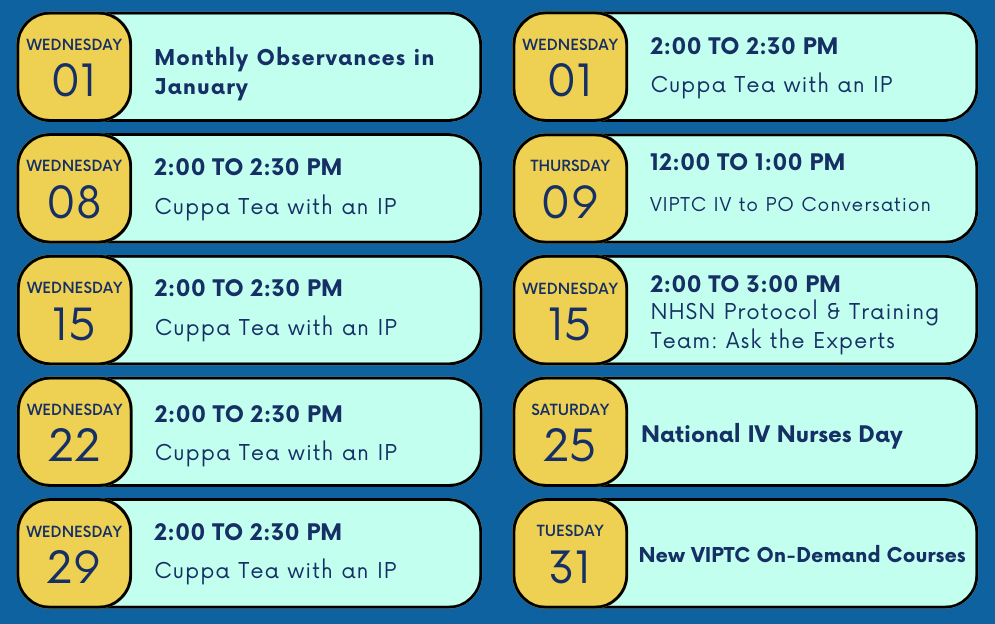 January VIPTA Calendar Events