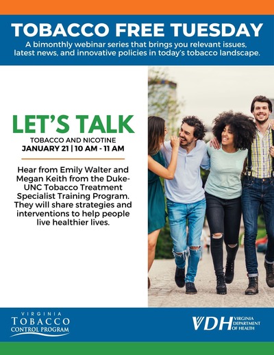 January Tobacco Free Tuesday webinar flyer