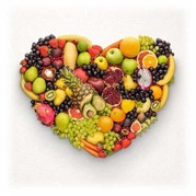 Heart made of fruit