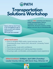 PATH Transportation Solutions Workshop flyer