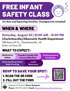Free Infant Safety Class flyer.