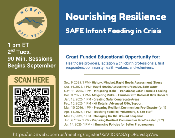Nourishing Resilience flyer with list of dates for specific events.
