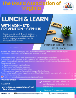 Doula Association of Virginia flyer.