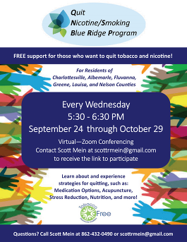 Quit Smoking Blue Ridge Fall 2025 flyer.